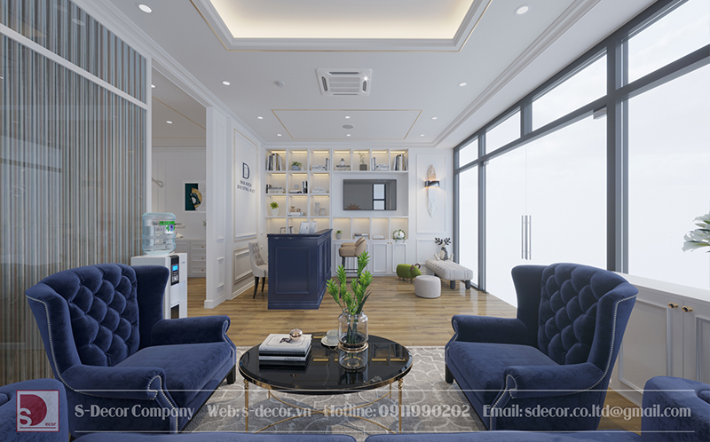 Thiết kế phòng chờ nha khoa phong cách tân cổ điển