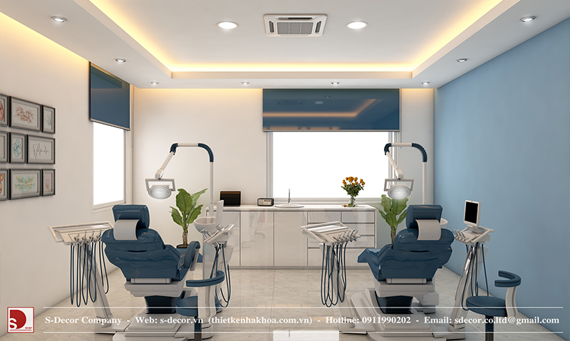 Khoảng cách giữa các đồ vật trong thiết kế phòng khám nha khoa