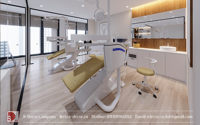 Thiết kế phòng khám nha khoa khu điều trị riêng